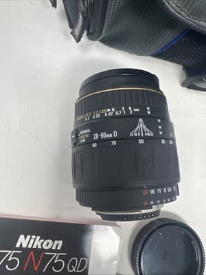 Nikon N75 35mm Film SLR Camera w/ AF Quantaray 70-300mm Lens Strap, Case - Thumbnail 10