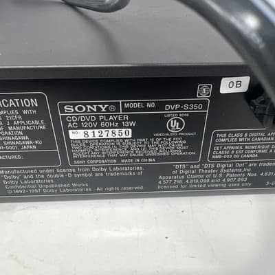 SONY DVP-S350 DVD/CD/VIDEO CD Digital video Sound - Thumbnail 5