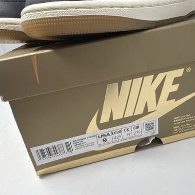 Air Jordan 1 Retro High OG Black Metallic Gold Men's shoes DZ5485-071 size 9 - Thumbnail 2