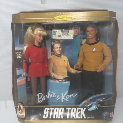 Star Trek 30th Anniversary Collector Edition Barbie & Ken Dolls Ken As Kirk MIB