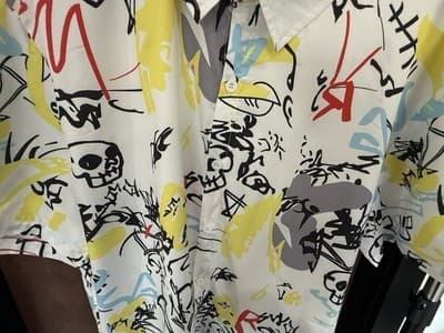 XXL Graffiti Skull Print Button-Up Shirt Streetwear All-Over Print Casual - Thumbnail 5