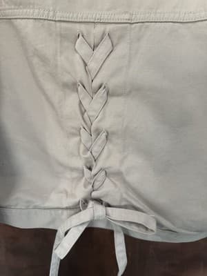 NWT COLZA Muted Pink Cropped Denim Jacket Corset Back BCI Cotton Size S Women’s - Thumbnail 4