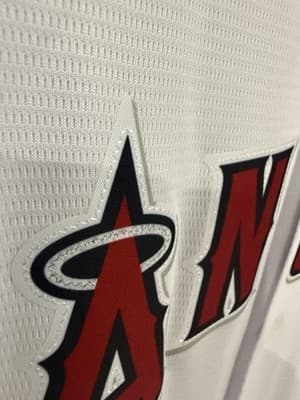 Youth L Mike Trout #27 Angels White Jersey MLB Genuine Merch 14/16 New W/Tags - Thumbnail 6