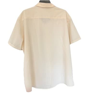 Men’s 3XL Cream Eyelet Short Sleeve Button Up Shirt NWOT Breezy Casual Resort - Thumbnail 3