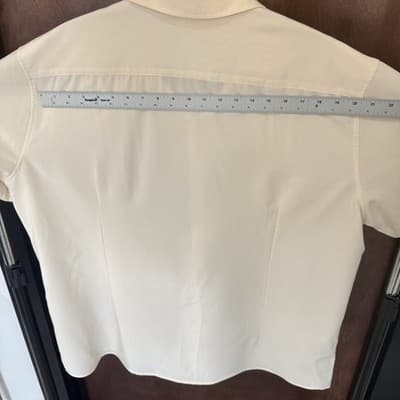 Men’s 3XL Cream Eyelet Short Sleeve Button Up Shirt NWOT Breezy Casual Resort - Thumbnail 5