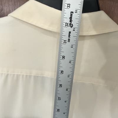 Men’s 3XL Cream Eyelet Short Sleeve Button Up Shirt NWOT Breezy Casual Resort - Thumbnail 7