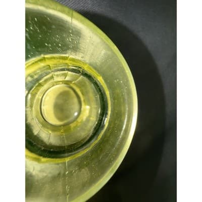 L.E. Smith “By Cracky” Uranium Vaseline Glass Candle Holder Glows UV - Thumbnail 12