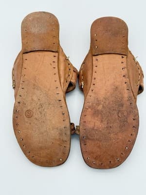 Handmade Leather Kolhapuri Sandals Women Ethnic Indian Flat Boho Slipper Sz 9 - Thumbnail 6