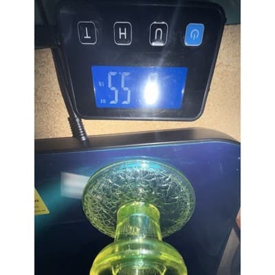 L.E. Smith “By Cracky” Uranium Vaseline Glass Candle Holder Glows UV - Thumbnail 16