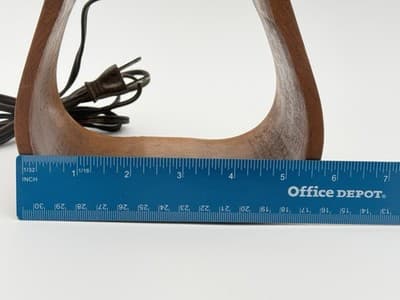 Vintage 1950s Jetter & Jetter Fort Recovery Wooden Stirrup Table Lamp MCM - Thumbnail 11