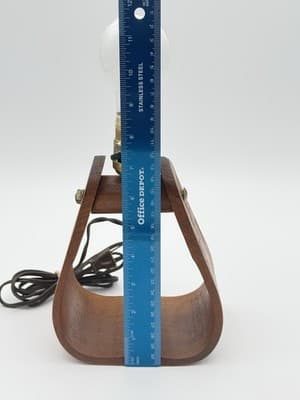 Vintage 1950s Jetter & Jetter Fort Recovery Wooden Stirrup Table Lamp MCM - Thumbnail 10