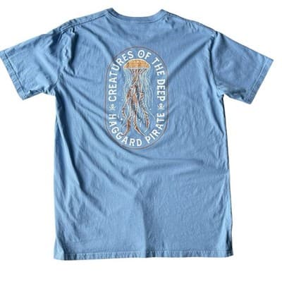 Haggard Pirate Creatures of the Deep Jellyfish Graphic T-Shirt XL Blue - Thumbnail 2
