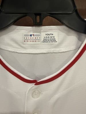 Youth L Mike Trout #27 Angels White Jersey MLB Genuine Merch 14/16 New W/Tags - Thumbnail 3