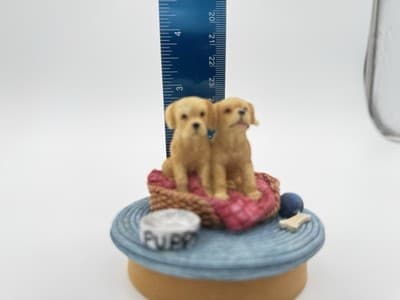 Vintage Lefton’s Candle Holder Lid 2 Lab Puppies - Thumbnail 3