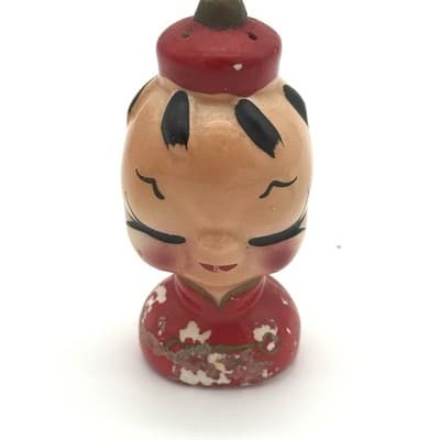VTG Japanese Boy & Girl Salt & Pepper Set Occupied Japan Ceramic Hand Painted - Thumbnail 3