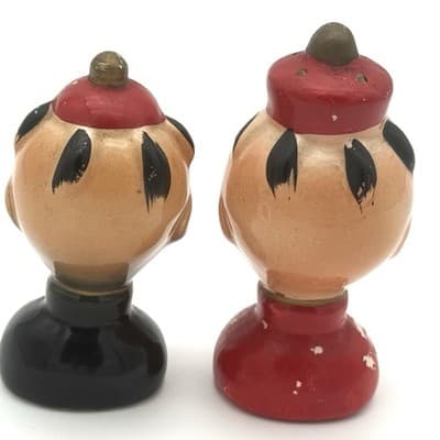 VTG Japanese Boy & Girl Salt & Pepper Set Occupied Japan Ceramic Hand Painted - Thumbnail 5