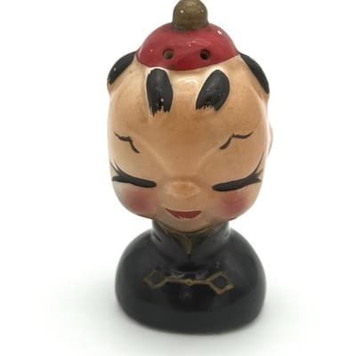 VTG Japanese Boy & Girl Salt & Pepper Set Occupied Japan Ceramic Hand Painted - Thumbnail 4