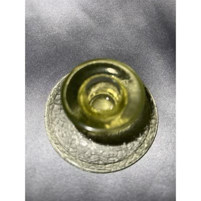 L.E. Smith “By Cracky” Uranium Vaseline Glass Candle Holder Glows UV - Thumbnail 10