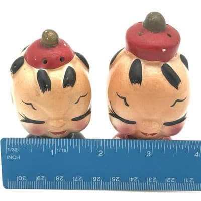 VTG Japanese Boy & Girl Salt & Pepper Set Occupied Japan Ceramic Hand Painted - Thumbnail 9