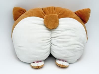 Corgi Butt Plush Neck Car Pillow Squishy Soft - Image 1
