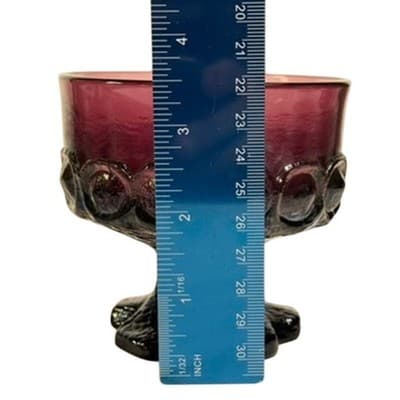 Vintage Madeira Plum Sherbet Glasses Tiffin MCM Franciscan Amythest - Thumbnail 5