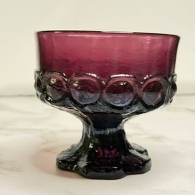 Vintage Madeira Plum Sherbet Glasses Tiffin MCM Franciscan Amythest - Thumbnail 2
