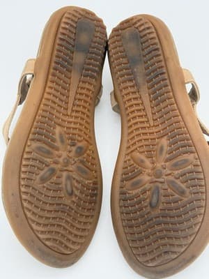SIKETU Beaded Boho Thong Sandals Beige Multi-Stone Women Sz 37/7 - Thumbnail 5
