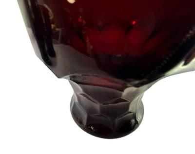 Anchor Hocking Georgian Royal Ruby Red Tumblers Honeycomb Thumbprint Set Of 3 - Thumbnail 7
