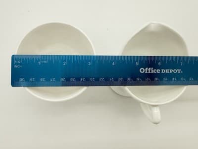 Vintage Milk Glass Grapevine Pattern Footed Creamer and Sugar Bowl Set - Thumbnail 10