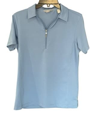 Callaway Women’s Light Blue Athletic 1/4 Zip Golf Polo Shirt Size M - Image 1