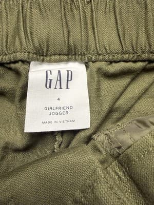 Gap Girlfriend Joggers Khaki Utility Cargo Midrise New W/Tags Relaxed Size 4 - Thumbnail 5