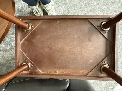 Vintage MCM Pair Two-Tier End Tables Mid Century Modern Brass Legs - Thumbnail 4