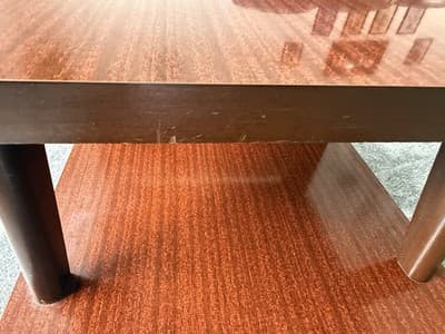 Vintage MCM Pair Two-Tier End Tables Mid Century Modern Brass Legs - Thumbnail 7