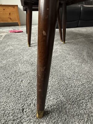 Vintage MCM Pair Two-Tier End Tables Mid Century Modern Brass Legs - Thumbnail 14