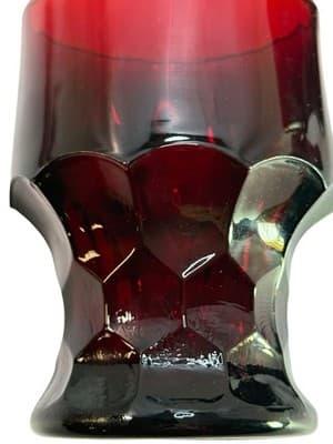 Anchor Hocking Georgian Royal Ruby Red Tumblers Honeycomb Thumbprint Set Of 3 - Thumbnail 4