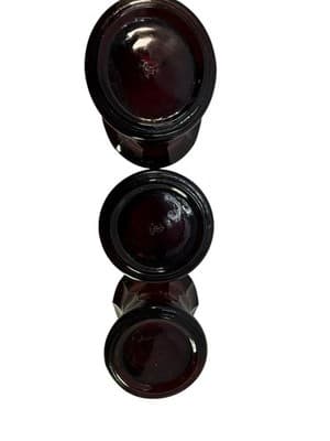 Anchor Hocking Georgian Royal Ruby Red Tumblers Honeycomb Thumbprint Set Of 3 - Thumbnail 8