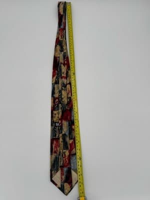 Fumagalli’s Rare VTG 100% Silk Abstract Geometric Necktie Handmade Spain Italy - Thumbnail 6