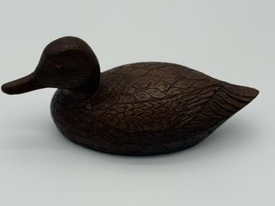 Cas-Carved Wood Art Products Vintage Duck Decoy Hand Carved Style Glass Eyes - Thumbnail 5