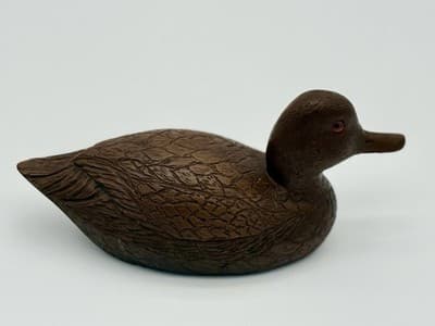 Cas-Carved Wood Art Products Vintage Duck Decoy Hand Carved Style Glass Eyes - Thumbnail 3