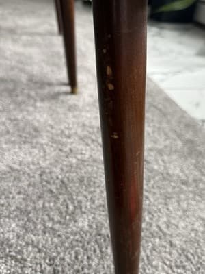 Vintage MCM Pair Two-Tier End Tables Mid Century Modern Brass Legs - Thumbnail 8