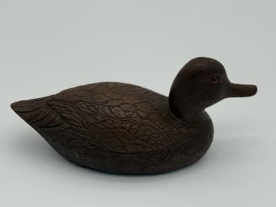 Cas-Carved Wood Art Products Vintage Duck Decoy Hand Carved Style Glass Eyes - Thumbnail 4