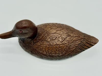 Cas-Carved Wood Art Products Vintage Duck Decoy Hand Carved Style Glass Eyes - Thumbnail 2