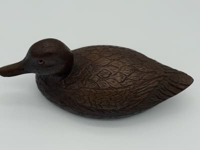 Cas-Carved Wood Art Products Vintage Duck Decoy Hand Carved Style Glass Eyes - Thumbnail 6