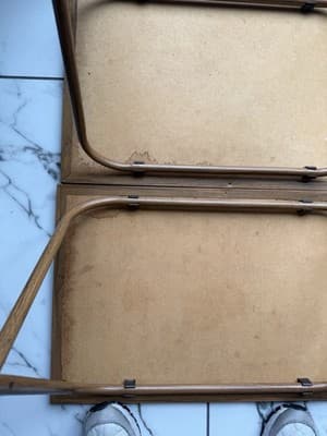 Vintage Set of 4 Andres Orpinas Folding TV Tray Tables - Barn Farm Scene - Thumbnail 6