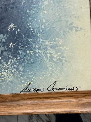 Vintage Set of 4 Andres Orpinas Folding TV Tray Tables - Barn Farm Scene - Thumbnail 2