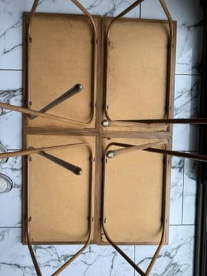 Vintage Set of 4 Andres Orpinas Folding TV Tray Tables - Barn Farm Scene - Thumbnail 5