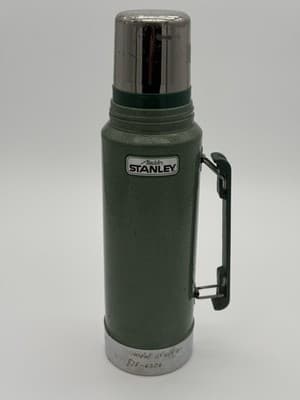 Vintage USA Aladdin STANLEY Green Chrome 1 Quart Thermos Complete ~ No. A-944DH - Image 1