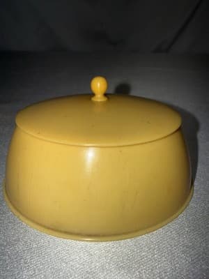 Antique DuBarry Ivory Pyralin Celluloid Hair Receiver Jar And Powder Box French - Thumbnail 10