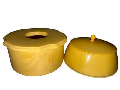 Antique DuBarry Ivory Pyralin Celluloid Hair Receiver Jar And Powder Box French - Thumbnail 3