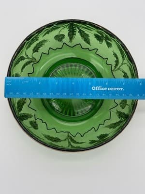 1899 EAPG Delaware Pattern Bowl No. 15065 Emerald Green With Heavy Gold Gilt - Thumbnail 6